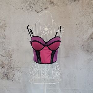 Bebe Corset Pink Bustier Top Womens Size M